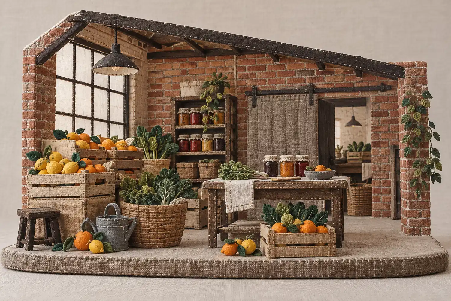 Illustration of specialty markets and their working space